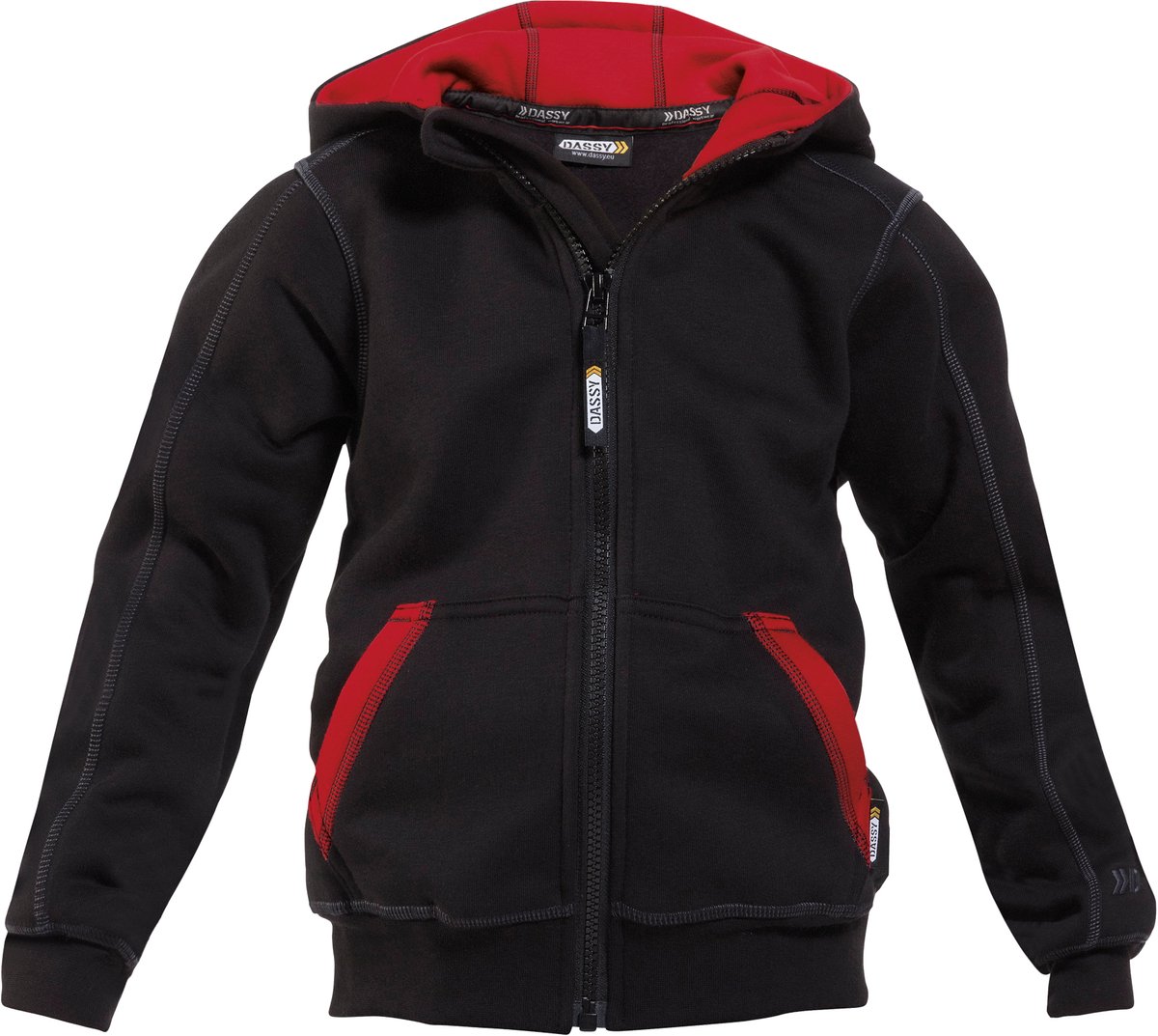 Sweater met lange rits en kap