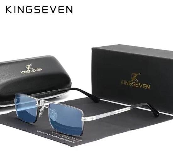 KINGSEVEN Zonnebril 760 - Helder Blauw – Heren - Vrouwen - Gepolariseerd - UV400 - Vintage