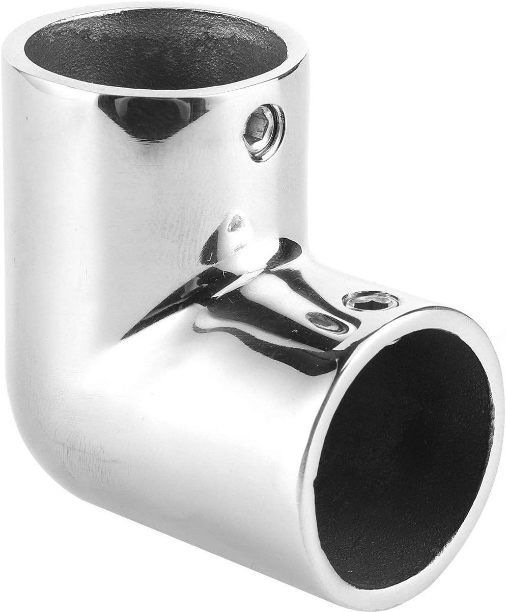 Boot Leuning Pijp Connector | Marine Yatch 90 ° Elleboog | RVS Montage (22mm) met Toevoeging van Bevestiging en Jachtmeubilair