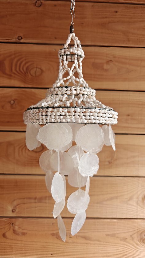 Medium Ibiza hanger Capiz - schelpen hanger - interieur- uniek - strand - tropisch - decoratie - sfeer hanger - schelp - ibiza style - capiz - XL - boho style