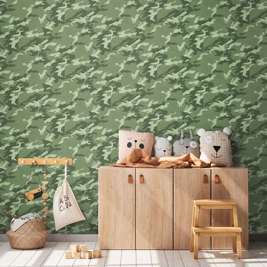 PAPIER PEINT CAMOUFLAGE COOL | Salle militaire - Vert - AS Création Lilly & Luis