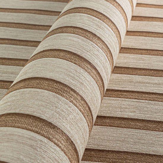 Akustische panelen behang beige brons, metallic behang koper 786652, modern behang in houtlook 3D 7866-52, vliesbehang metallic effect, BRICOFLOR.nl