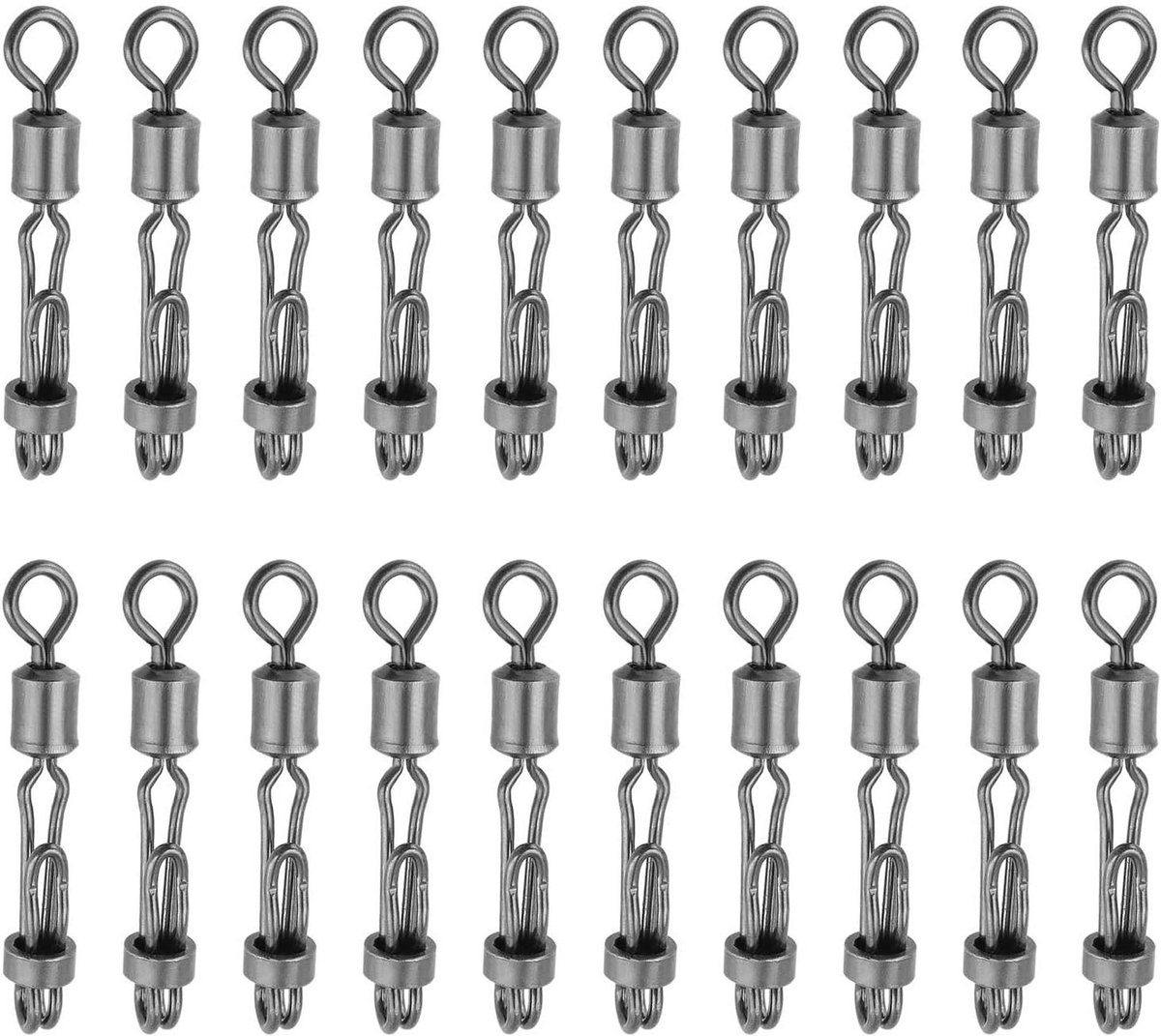 Allecto Plus - Swivel Set 20 Stuks voor Karper Vissen - RVS en Messing - Zoetwater en Zoutwater - Vislijn Connector met Ophangklem - Robuust en Betrouwbaar.