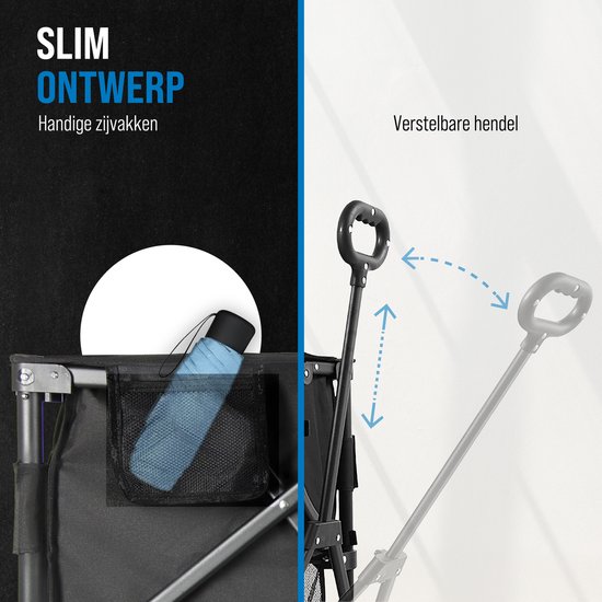 Multigoods Bolderkar - Bolderkar Opvouwbaar - 230L Inhoud - 100 KG Draagvermogen - Inklapbaar & Wendbaar - Zwart van Merkloos — afbeelding 3