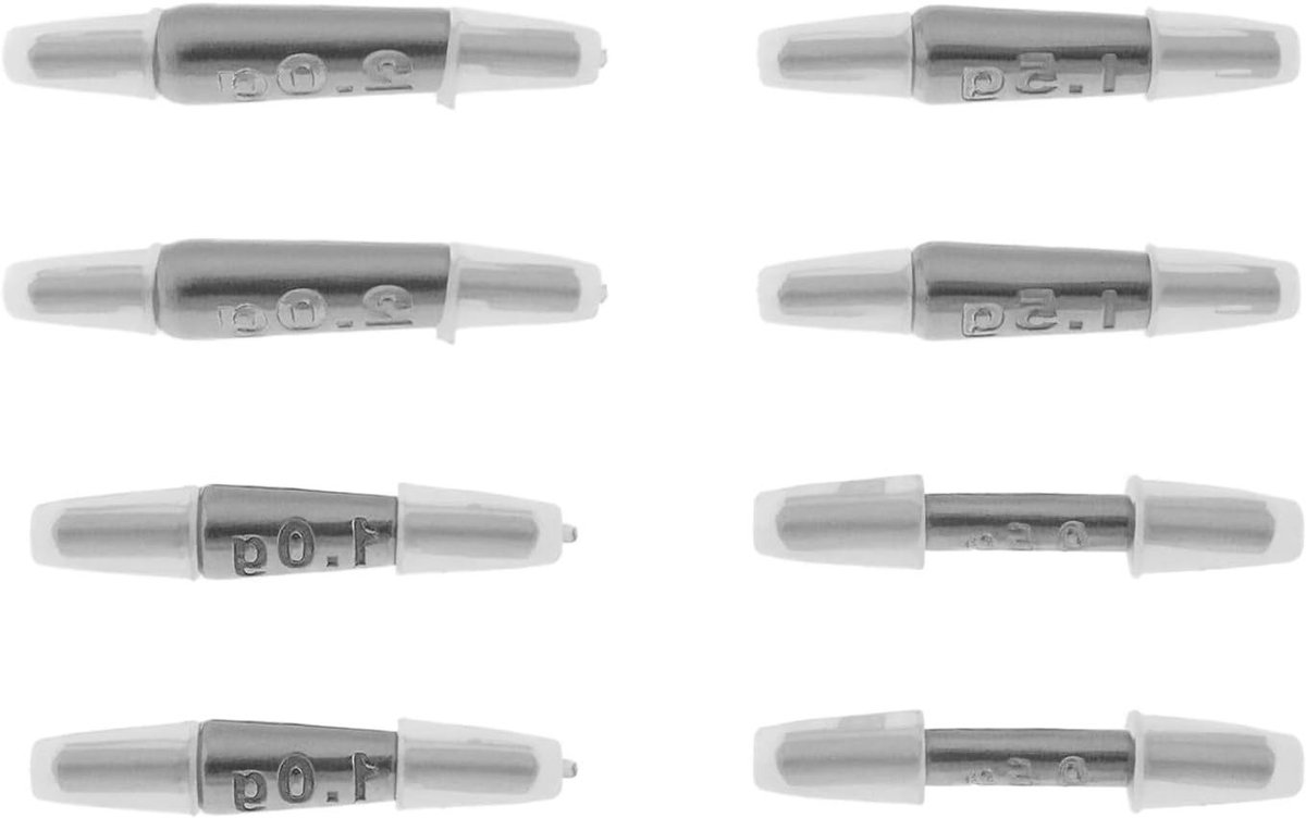 Allecto Plus - 8-delige Set Tungsten Zinkers - 0.5g 1g 1.5g 2g - Zeevis en Zoetwater Vissen - Bas en Snoekvangst