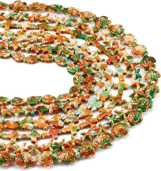 Allecto Plus - Perles turquoises, étoiles de mer, animaux marins, océan , tortues, Perles intercalaires - DIY de bracelets, colliers et Bijoux