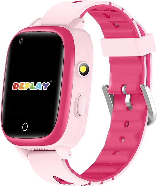 DEPLAY 4G KidsWatch - Smartwatch Kinderen - GPS Tracker - Smartwatch Kind - Hartslag en Bloeddrukmeter - Videobellen - Camera - GPS Horloge Kind - Kinder Smartwatch - Incl. simkaart en E-Book - Roze