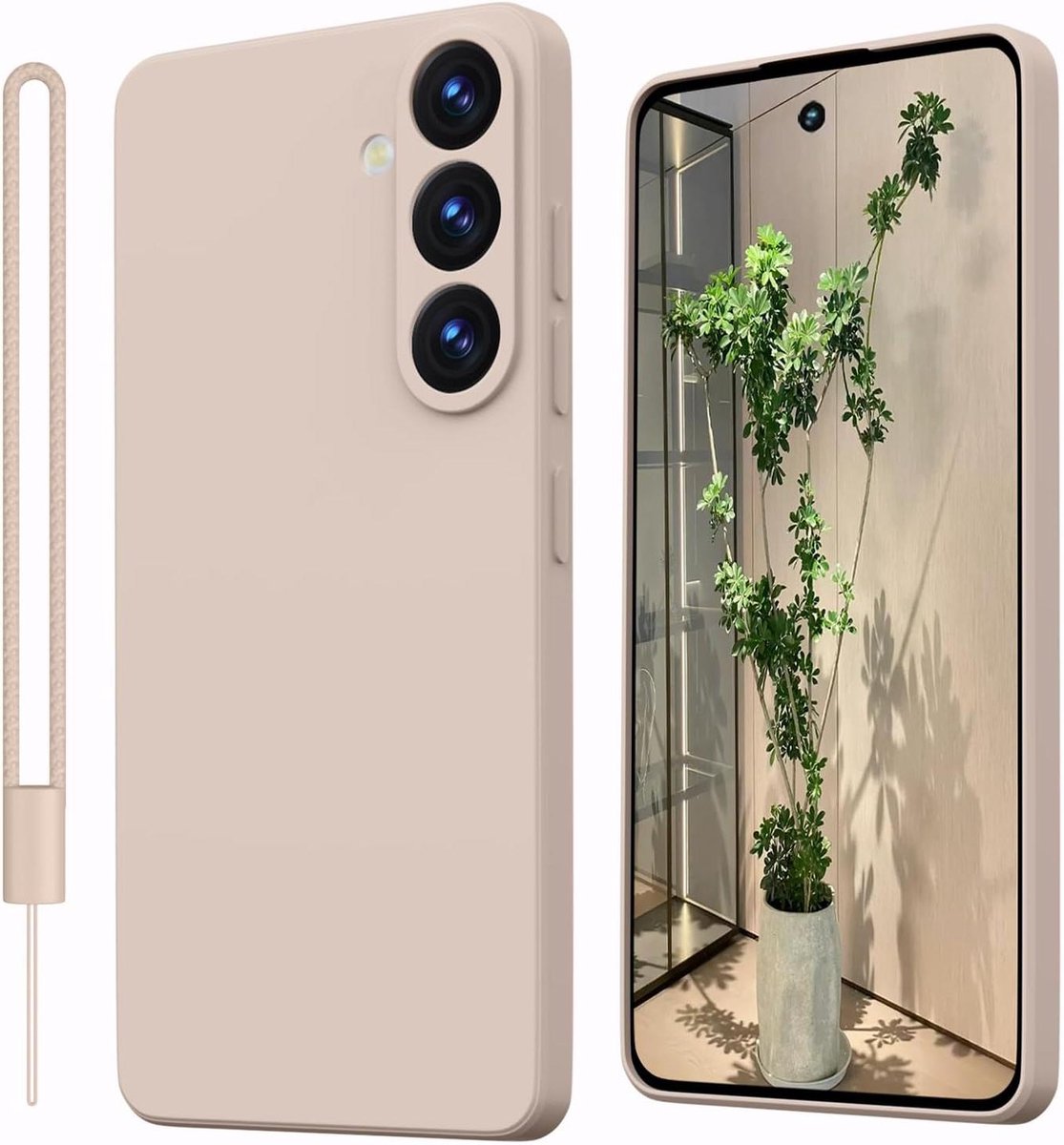 Allecto Plus - Siliconen hoesje voor Samsung Galaxy A56 met koord en microvezel binnenvoering - Dunne bescherming - Stootvaste en krasbestendige telefoonhoes