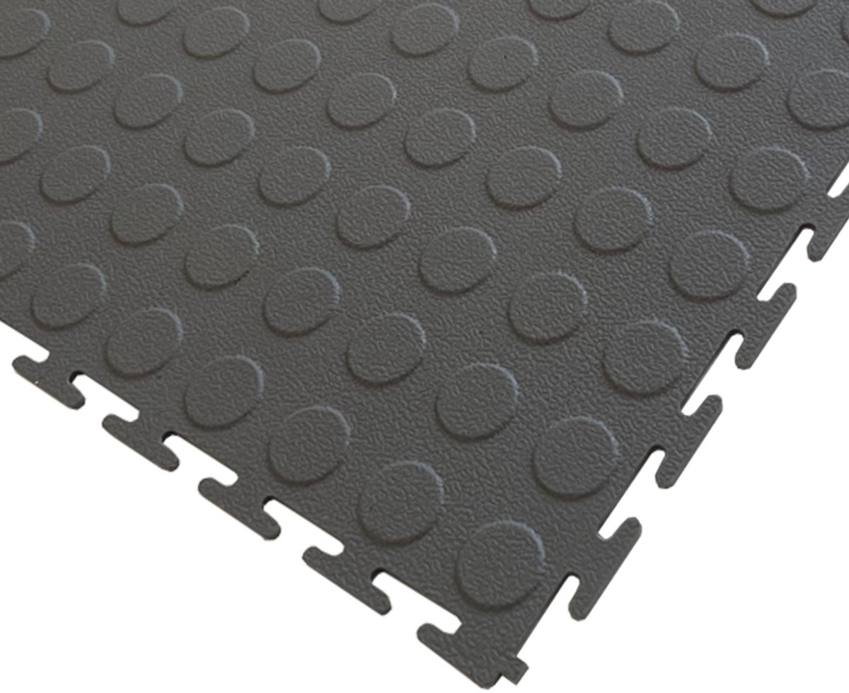 PVC puzzeltegel / kliktegel / vloertegels donkergrijs 460x460x4,5mm
