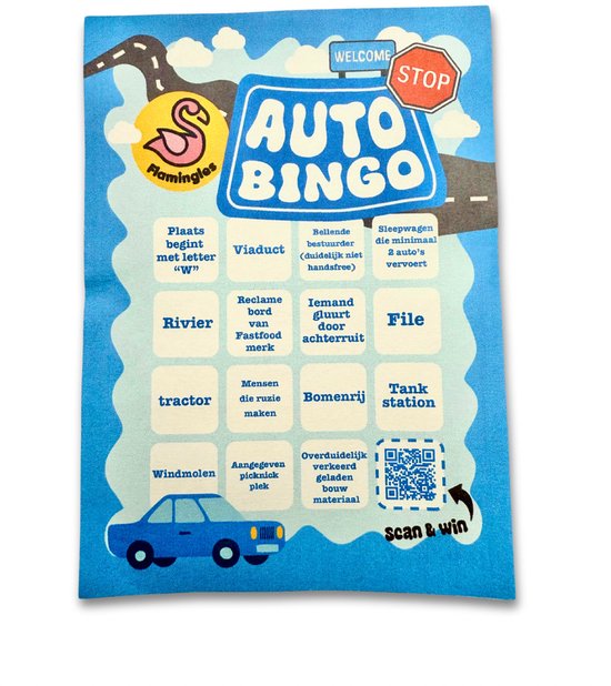 Flamingles Auto Bingo - Reisspel voor Onderweg - Spelletje voor in de Auto - Bingo voor Kinderen & Volwassenen - Vakantie Must-Have - Autospel Cadeau van Merkloos — afbeelding 4