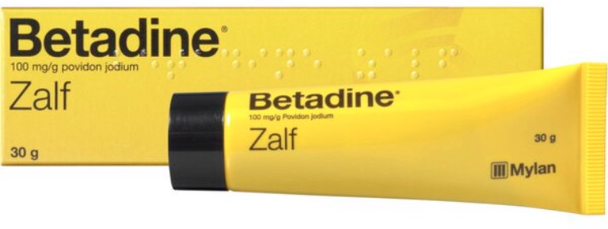 Goedkoopste Betadine Zalf - Desinfectie en verzorging van wonden - Wondgenezing met minder littekens - Vetvrije zalf - Povidonjodium - Kindvriendelijk - 30 gram