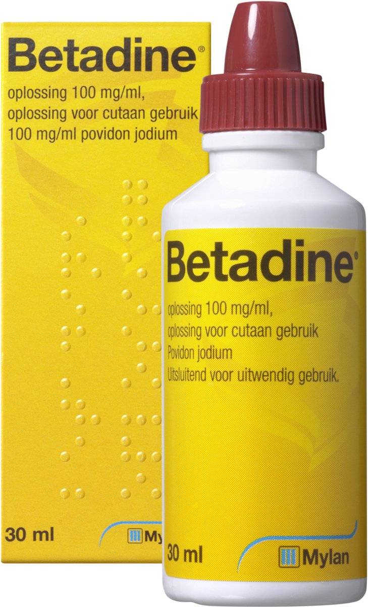 Goedkoopste Betadine Oplossing - Desinfectie - Voorkomt wondinfecties - Verkleint kans op littekens - Bevat povidonjodium - 30 ml