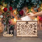 Luxe Enveloppendoos Van Hout Met Slotje | Bruiloft | Huwelijk | Kaarten | Cadeau | Enveloppenbox | Mr. & Mrs