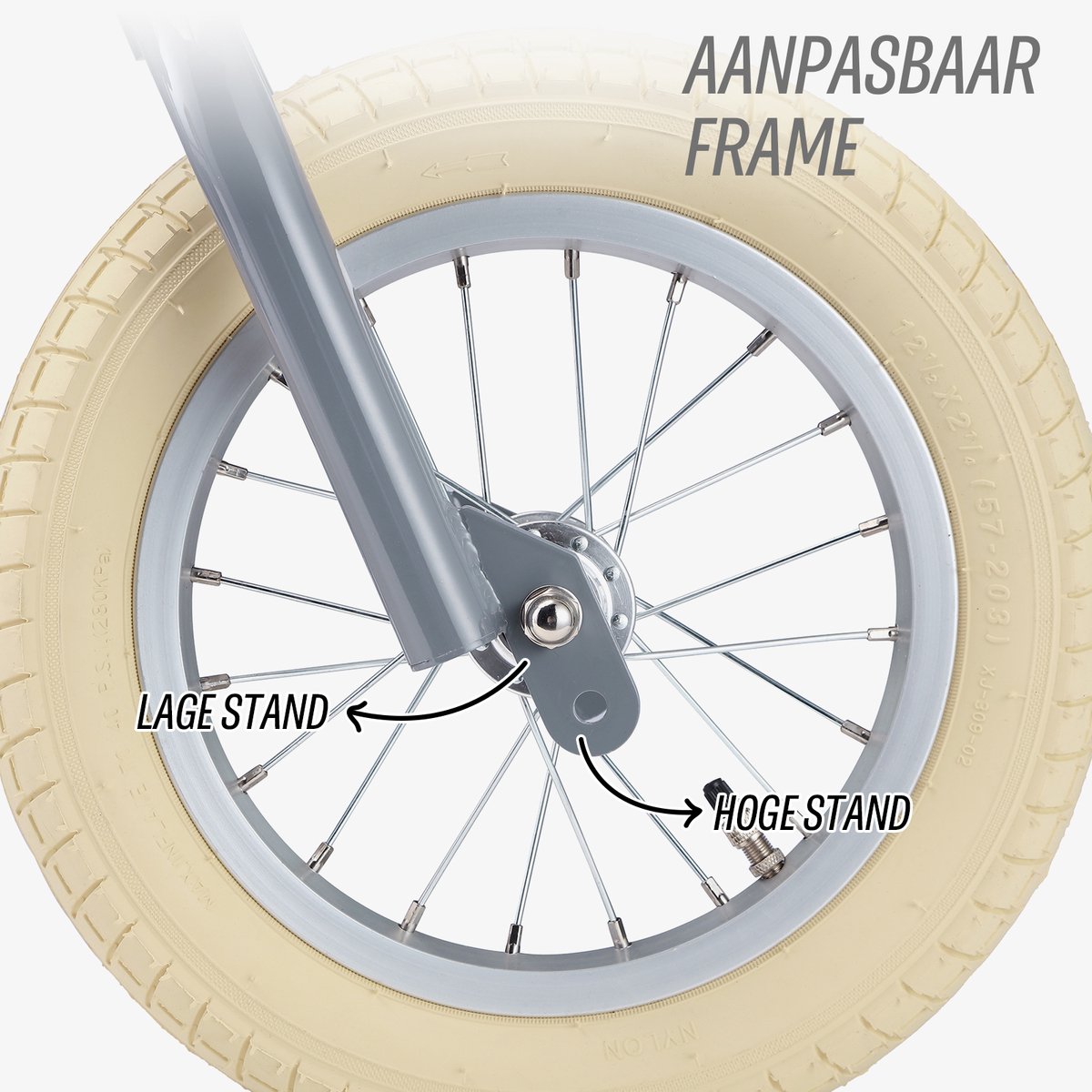 Køvapää Trike - 2 in 1 Loopfiets - 1.5 t/m 4 jaar - Met Naamsticker - 12 inch – Loopfiets - Grijs — afbeelding 8