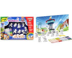 Crayola - Washimals - Paw Patrol - Hobbypakket - Super Activiteitenset met 8 Puppy's, 12 Uitwasbare stiften, Inkleurbare achtergrond en borstel - Speelgoed en cadeau voor kinderen vanaf 3 jaar