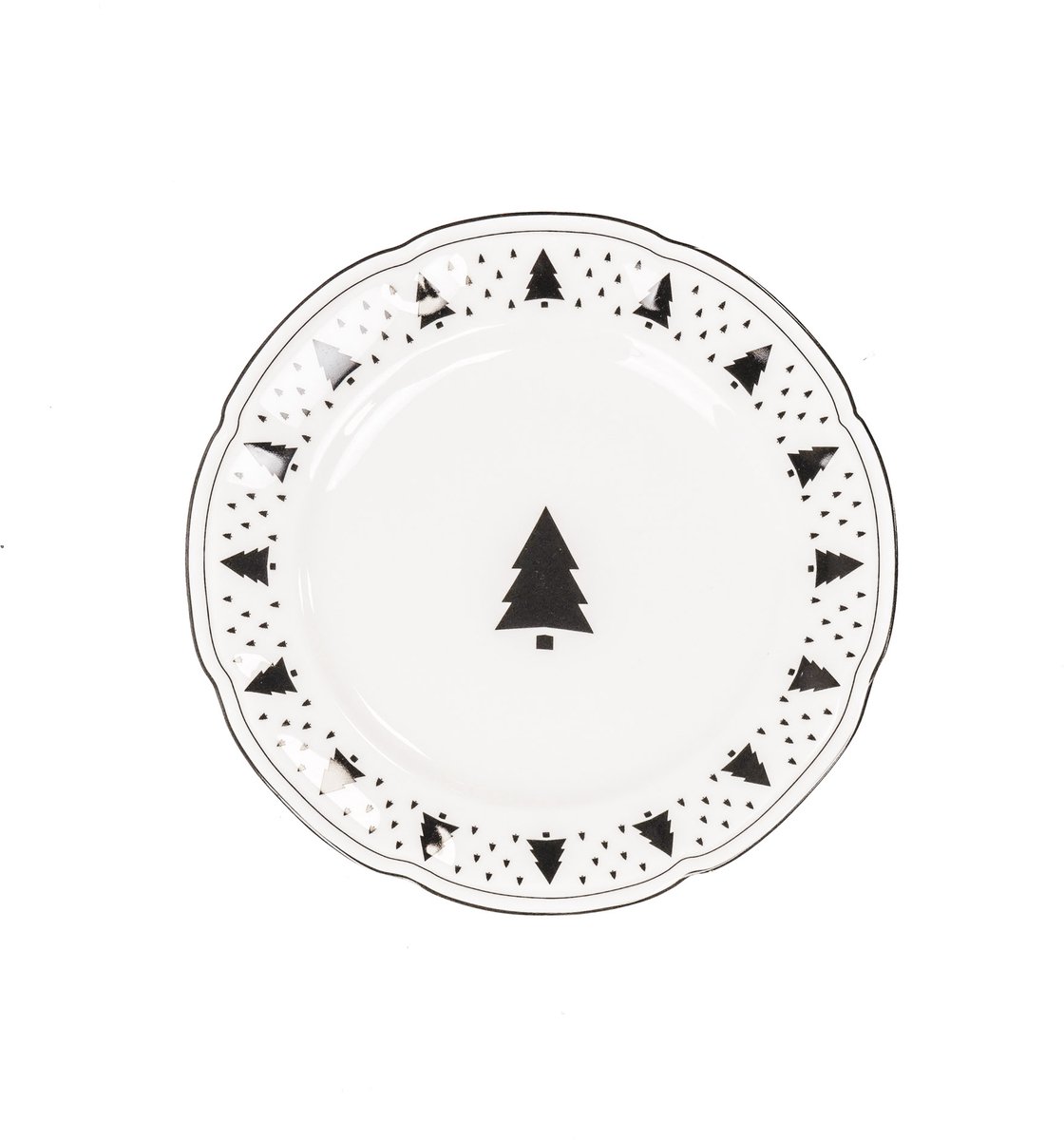 Housevitamin Ontbijtbord- Kerstbomen - Newbone China - Ø19,5cm