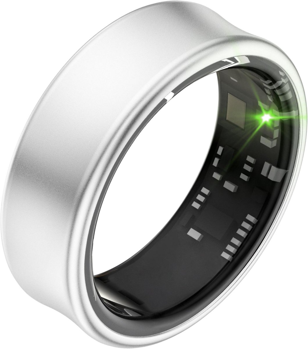 Focus® S2 Smart Ring - Zilver - Maat 11 - AI Coach - Hartslag - Menstruatiecyclus - Slaap Monitor - Herstelscore - Slimme Ring - Sport Prestatie - Stappenteller -IP68 Waterdicht - O2 Meting - Dames - Heren - Wearables - Oplaad Case - beschermring