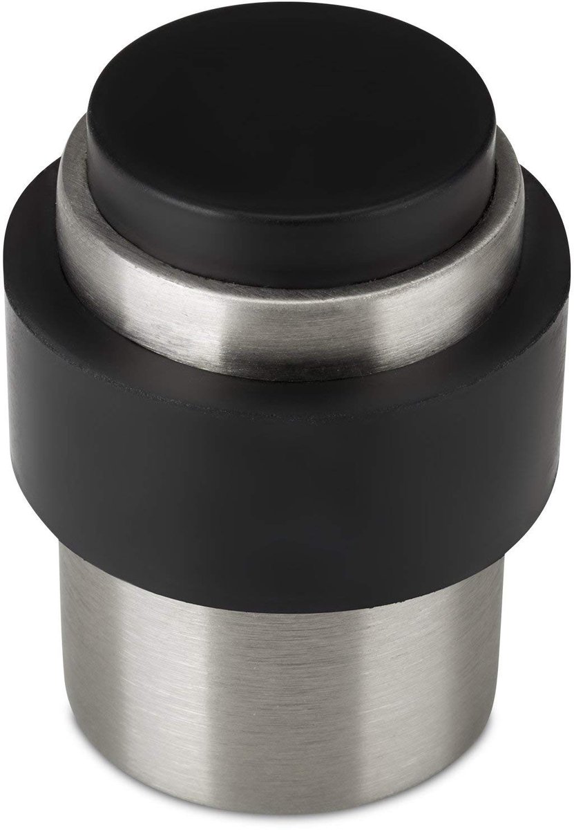 Ibenzoa® Roestvrijstalen Deurstopper met Zachte Rubberbuffer voor Vloer of Muurmontage
