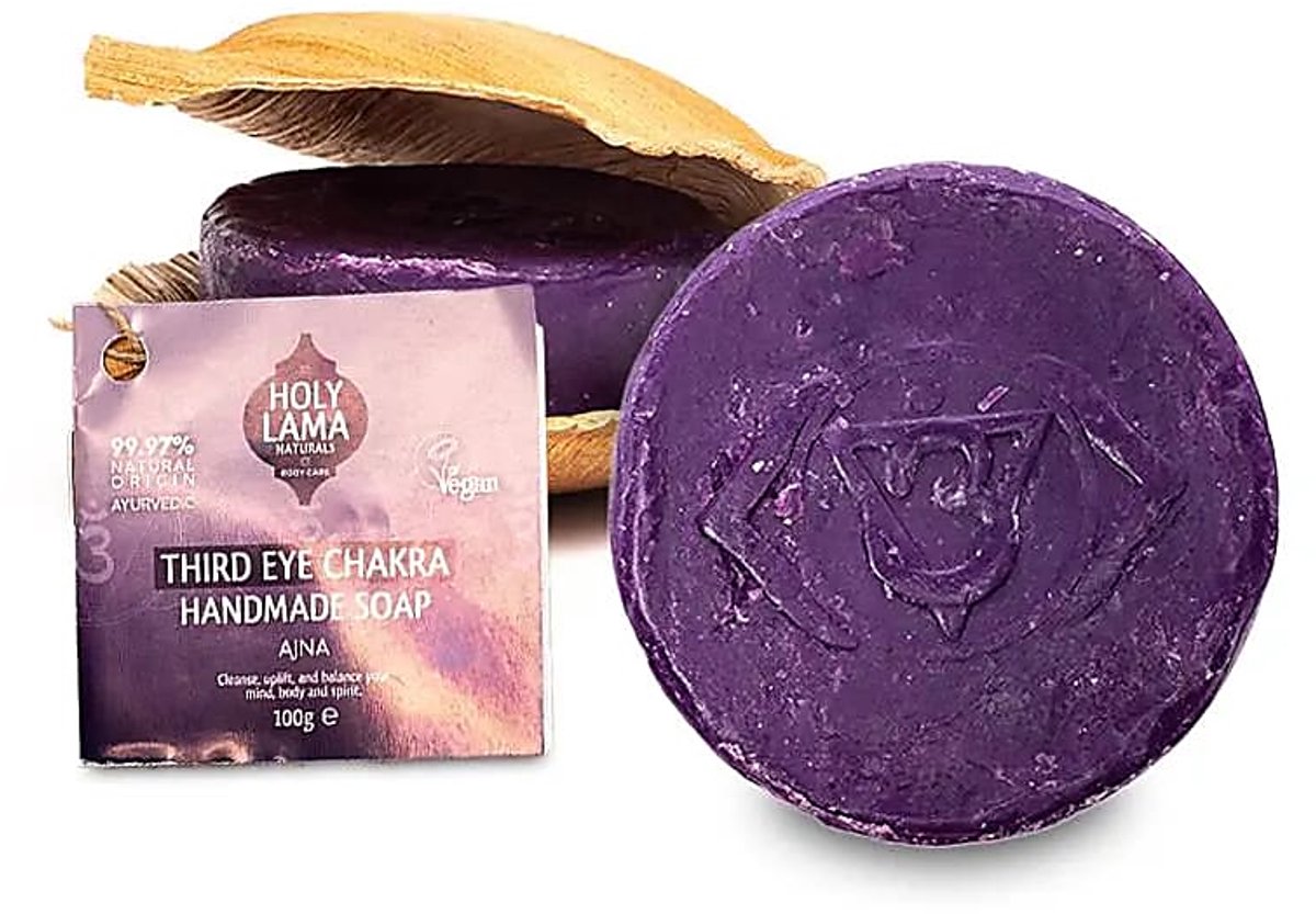 Holy Lama zeep derde oog chakra in palmblad
