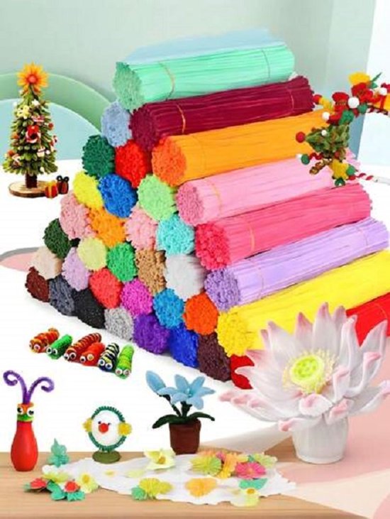 ROEOWENE 300 Stuks Chenilledraad 30cmx6mm Pijpenragers Bloemen Knutselwerk voor Pijpenreinigers diy Kleurrijk Cure Pipe Pipe Cleaners Pijpendraad voor Creatieve Decoreren-Paars