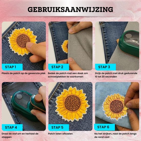 Lot de 36 écussons Set Somstyle - Vêtements Fleurs et abeilles - Application sur tissu - Multicolore