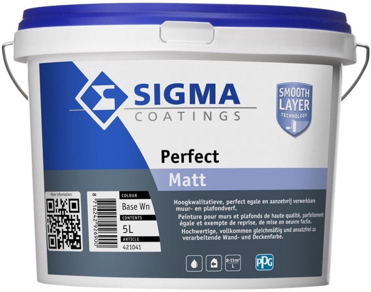 Sigma Perfect Matt 10 liter RAL 9010 Mengkleur