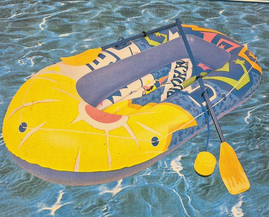 Foto: Tweepersoons opblaasboot rubberboot bootset met 2 peddels en 1 pomp 193 x 116 cm 