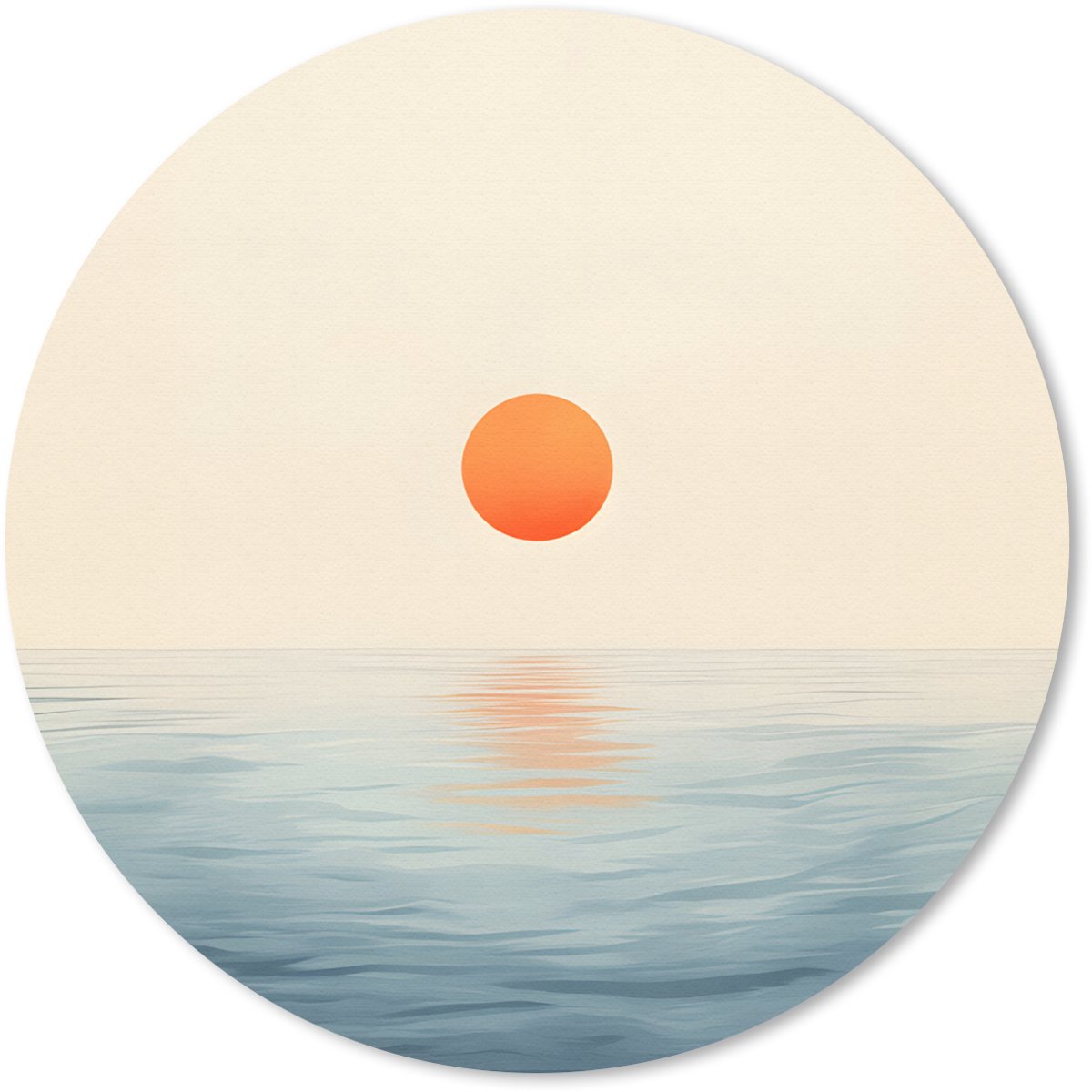 Muismat rond 20x20 cm - Mousepad Zon - Oranje - Zee - Ronde muismatten