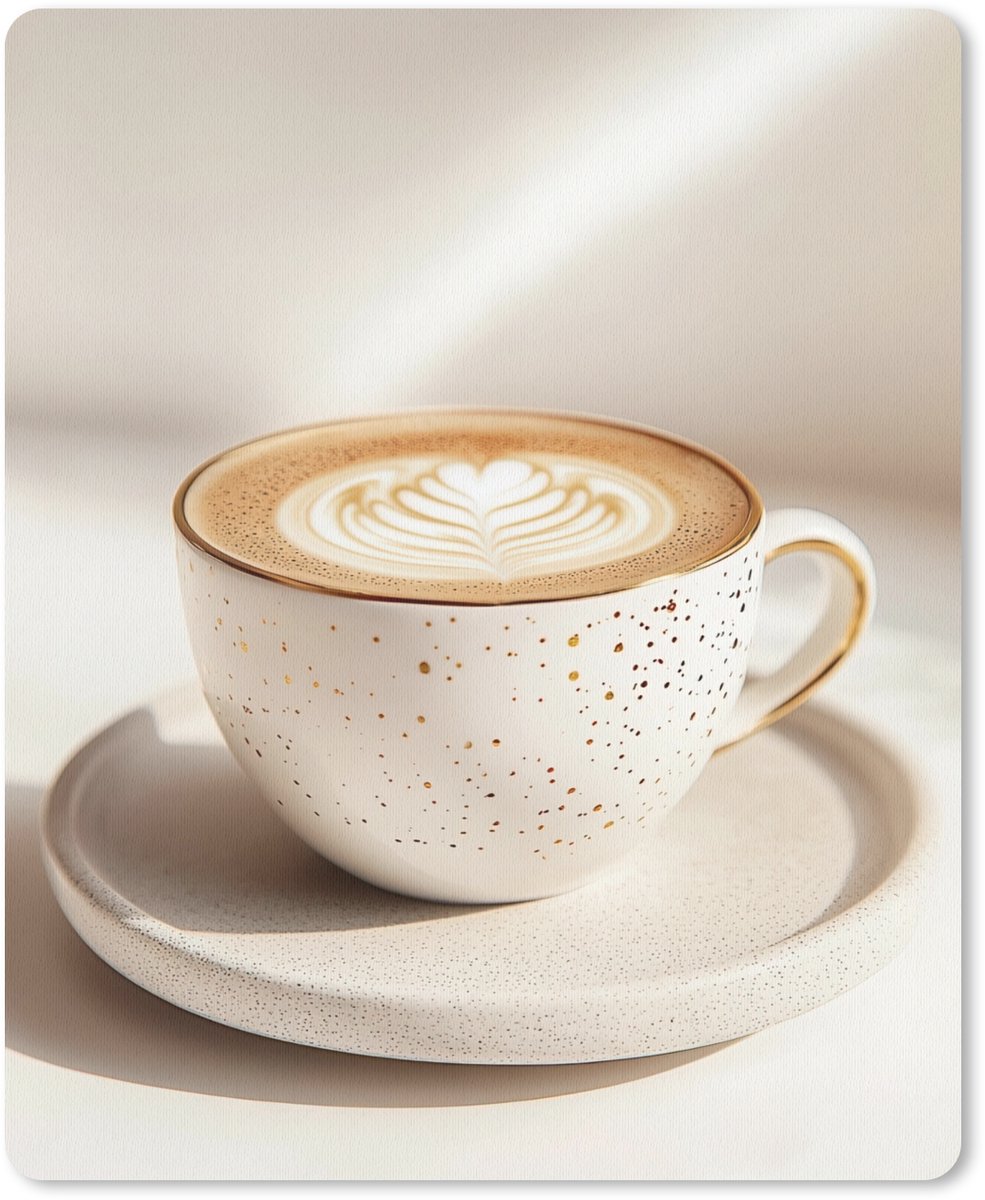 Muismat 19x23 cm - Mousepad Cappuccino - Schuim - Schotel - Beige - Muismatten