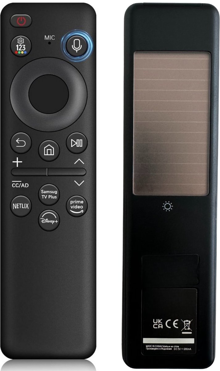 Alternatieve Samsung BN59-01432D / BN59-01432J / BN59-01432A / BN59-01455E afstandsbediening - Werkt met USB-C en zonne-energie