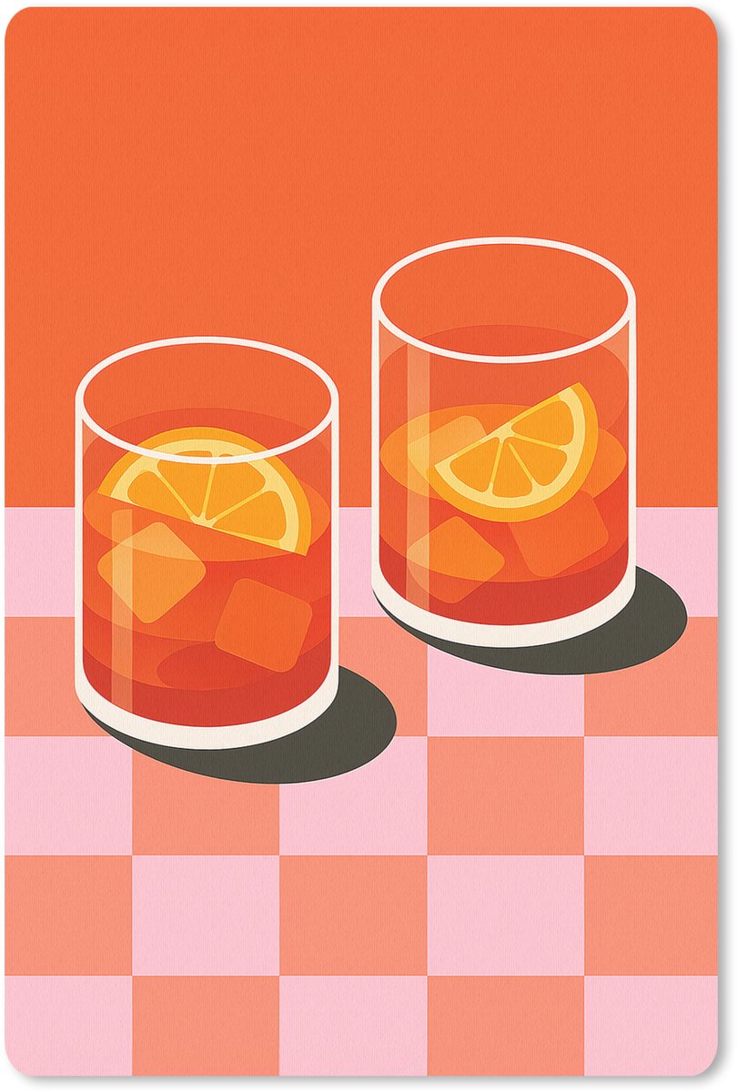 Muismat 18x27 cm - Mousepad Sinaasappel - Glazen - Oranje - Muismatten
