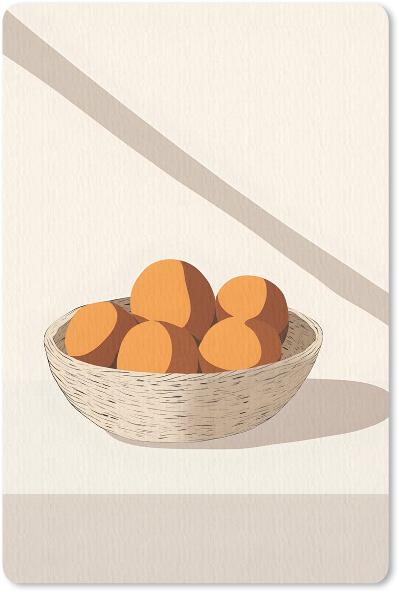 Muismat 18x27 cm - Mousepad Mand - Fruit - Minimalistisch - Oranje - Muismatten