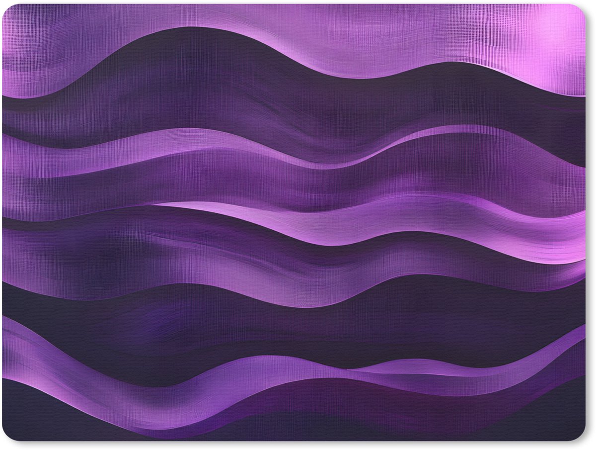 Muismat 23x19 cm - Mousepad Golven - Abstract - Paars - Muismatten