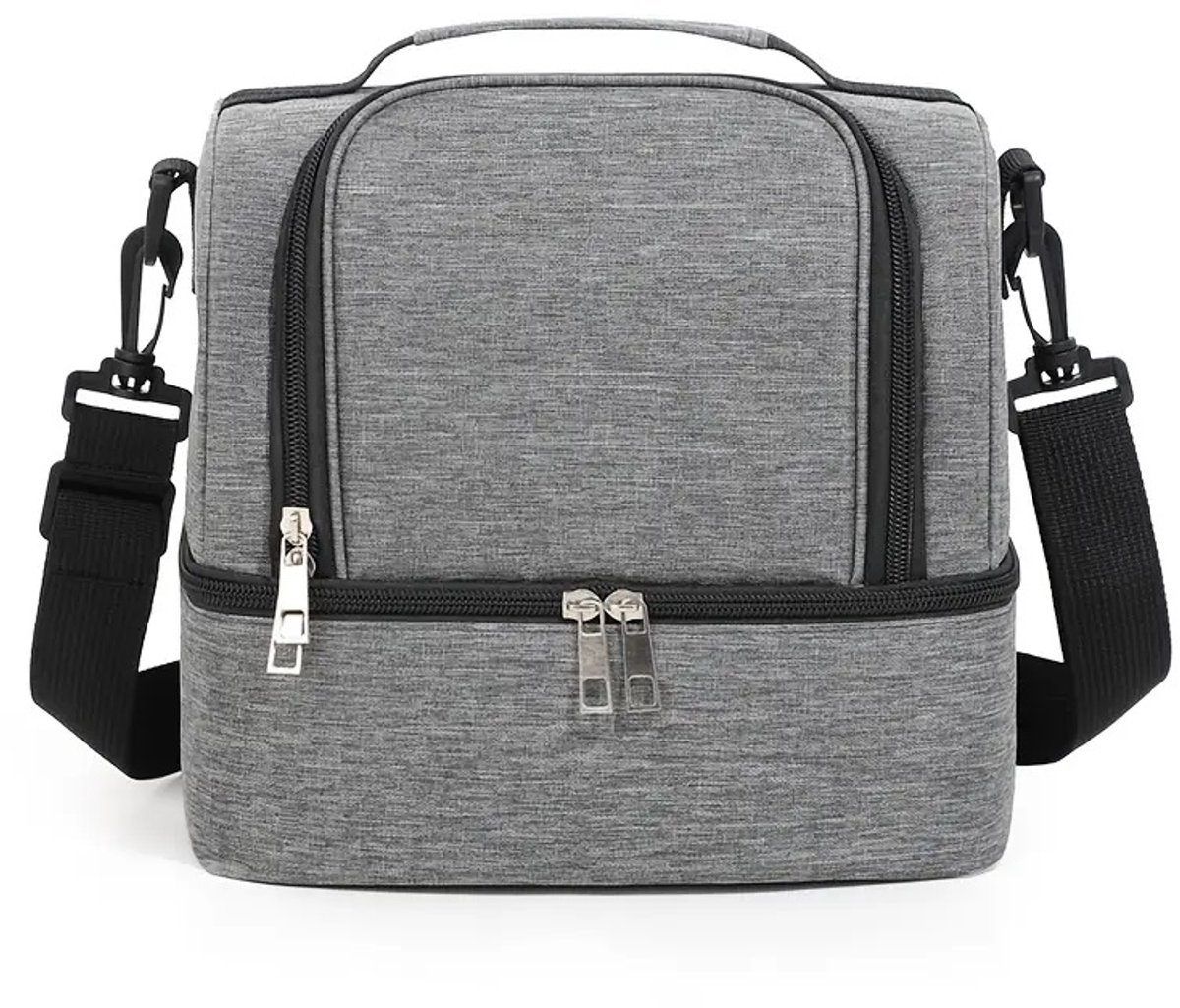 Sjtoer - Koeltas - Lunchtas - Grijs - Geïsoleerde lunchtas - Waterdicht - draagbare Thermo tas - Thermo -Geïsoleerde Koeltas - 14 liter - draagbaar koelbox