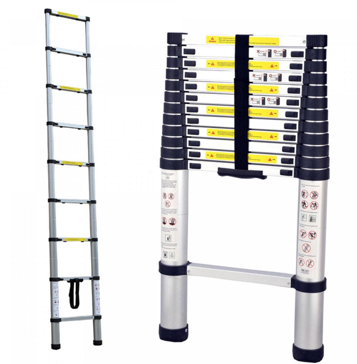 HMWR Aluminium telescopische ladder met antislip voet - 2.6M