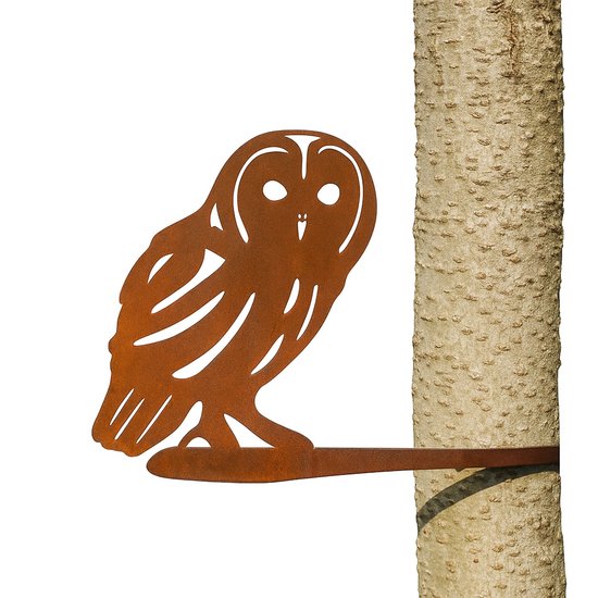Tuindecoratie Deulvink - De Bosuil- Dierenbeeld - Stalen Vogel - Tuinbeeld