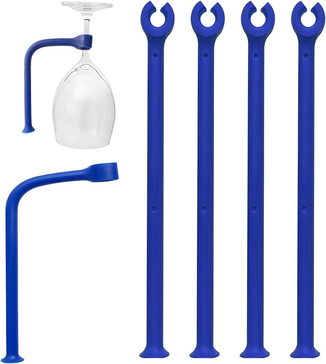 Siliconen wijnglas - Flexibele glazen voor bar of keuken - Blauw - Set van 4 - Bestand tegen spaarglasbreuk