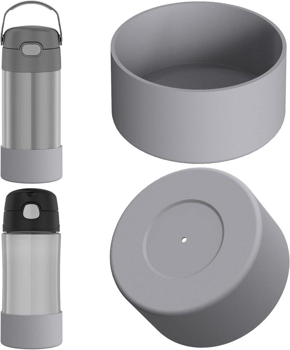 Allecto Plus - Flessenhouder voor Waterfles Inclusief Bumper Protector (Grijs/2 Stuks) - Geschikt voor Stalen en Siliconen Flessen - 75 tekens