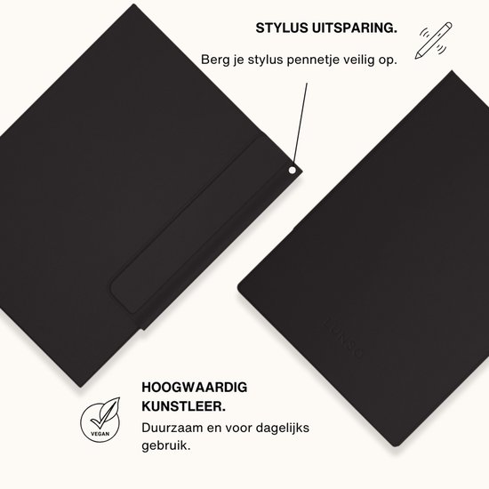 Lunso ReMarkable 2 Slim magnetisch cover PU leer hoes - Zwart van Lunso — afbeelding 2