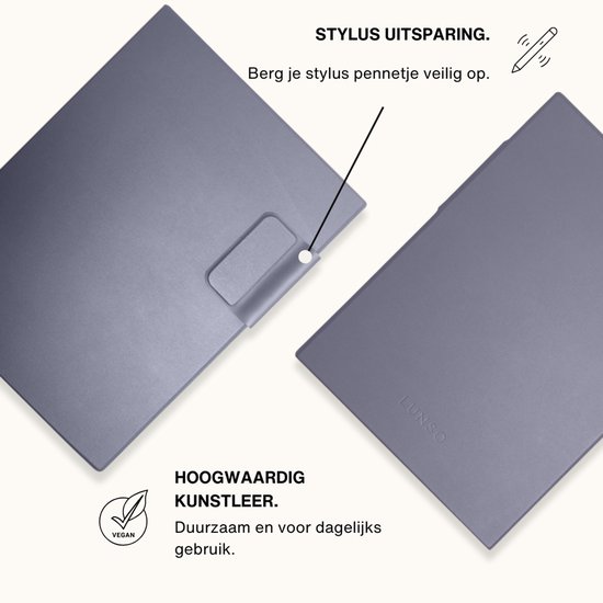 Lunso ReMarkable Paper Pro Slim magnetisch sleepcover PU leer hoes - Lavendel van Merkloos — afbeelding 3