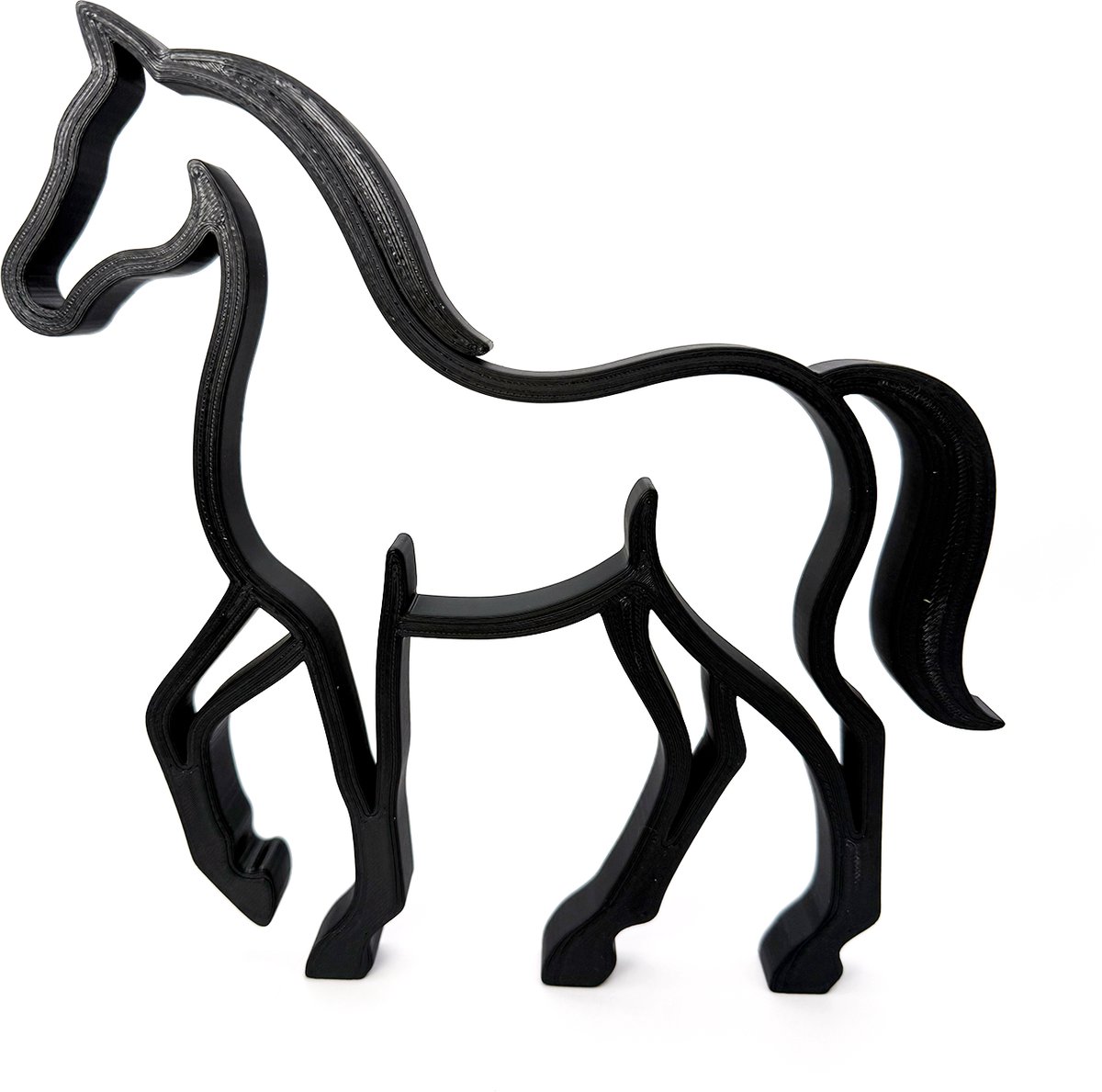 Paardbeeldje - zwart - 20 cm breed