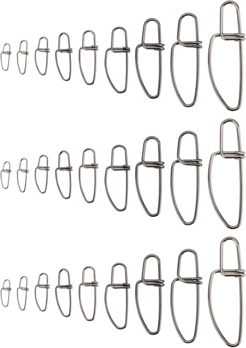Allecto Plus - Roestvrij Vissen Snaps Duo Lock Snap Kit voor Zoutwater en Zoetwater Visserij - Verschillende Maten (11.6mm, 14.5mm, 16.5mm, 21mm, 23.5mm, 28mm, 34mm, 40mm, 47.5mm) - Set van 180 Stuks
