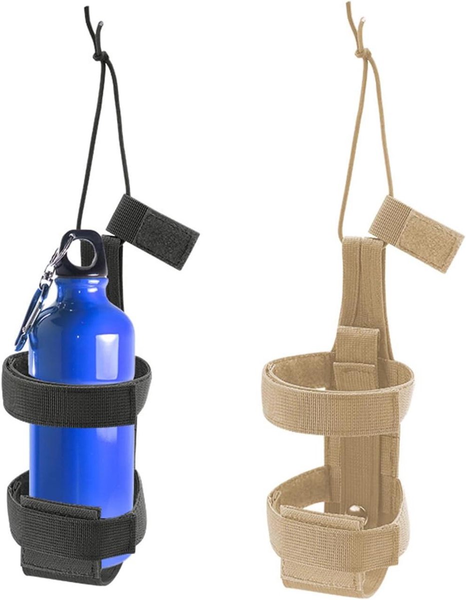 Allecto Plus - Houder voor Flessen 2 Stuks Nylon Flessenhouder voor Rugzak Verstelbare Waterfleshouder Compatibel met Wandelen en Kamperen.