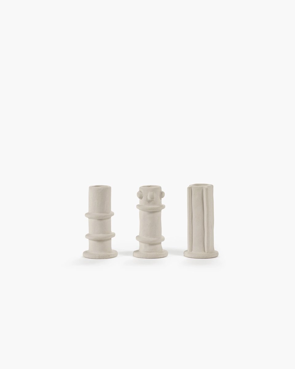 Serax - Marie Michielssen Marie - Kandelaar - Beige - 5 Ø - H 10cm - 3 stuks