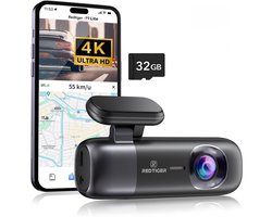 RedTiger F9 Lite Dashcam voor auto - Ultra 4K - Voor Camera - WiFi en GPS - met App - Dashcams - Sony Sensor - Nachtzicht - Parkeerbewaking - G Sensor - Loop opname -