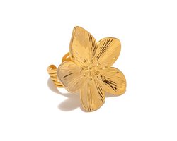 Luxxie bloem ring-statement ring-goudkleurige ring-stainless steel sieraden-dames sieraden-kado voor haar-clover ring