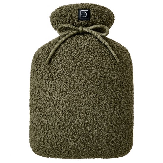 Warmpi® Buddy Groen – Draadloze Elektrische Warmtekruik incl Powerbank(10.000mah) – Oplaadbaar Warmtekussen van Zachte Teddystof – 2 zijdige Infrarood warmte tot 65°C – 3 Warmtestanden – Tot 9 Uur Warmte – Wasbare Hoes – Buikverwarmer – Baby Kruik