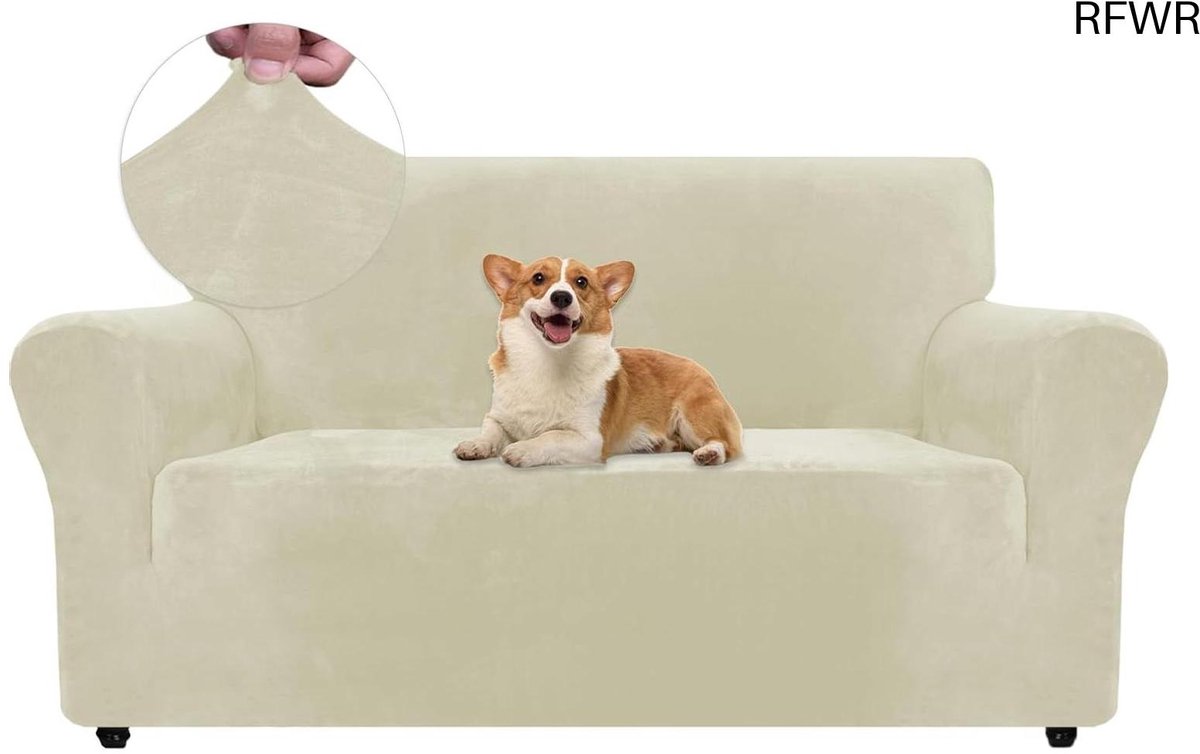 RFWR® Rekbare Bankhoes voor 2 Zits Bank - Krasbestendige Universele Sofahoes met Antislip