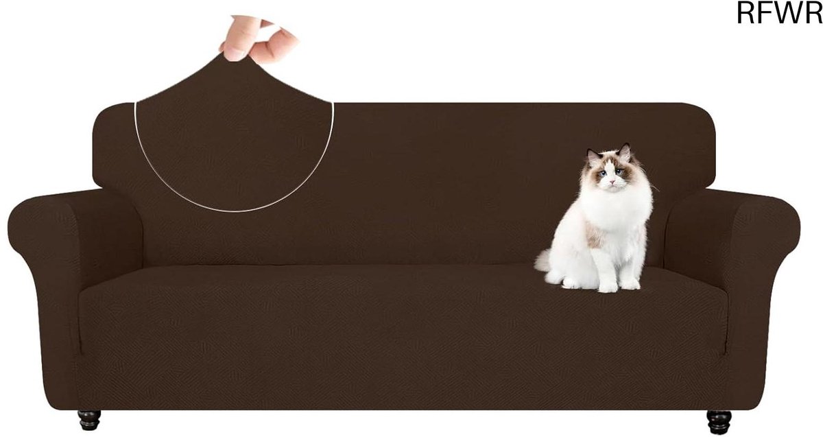 RFWR® Elastische Bankhoes Voor 3-Zits Met Armleuningen - Universele Krasbestendige Meubelhoes