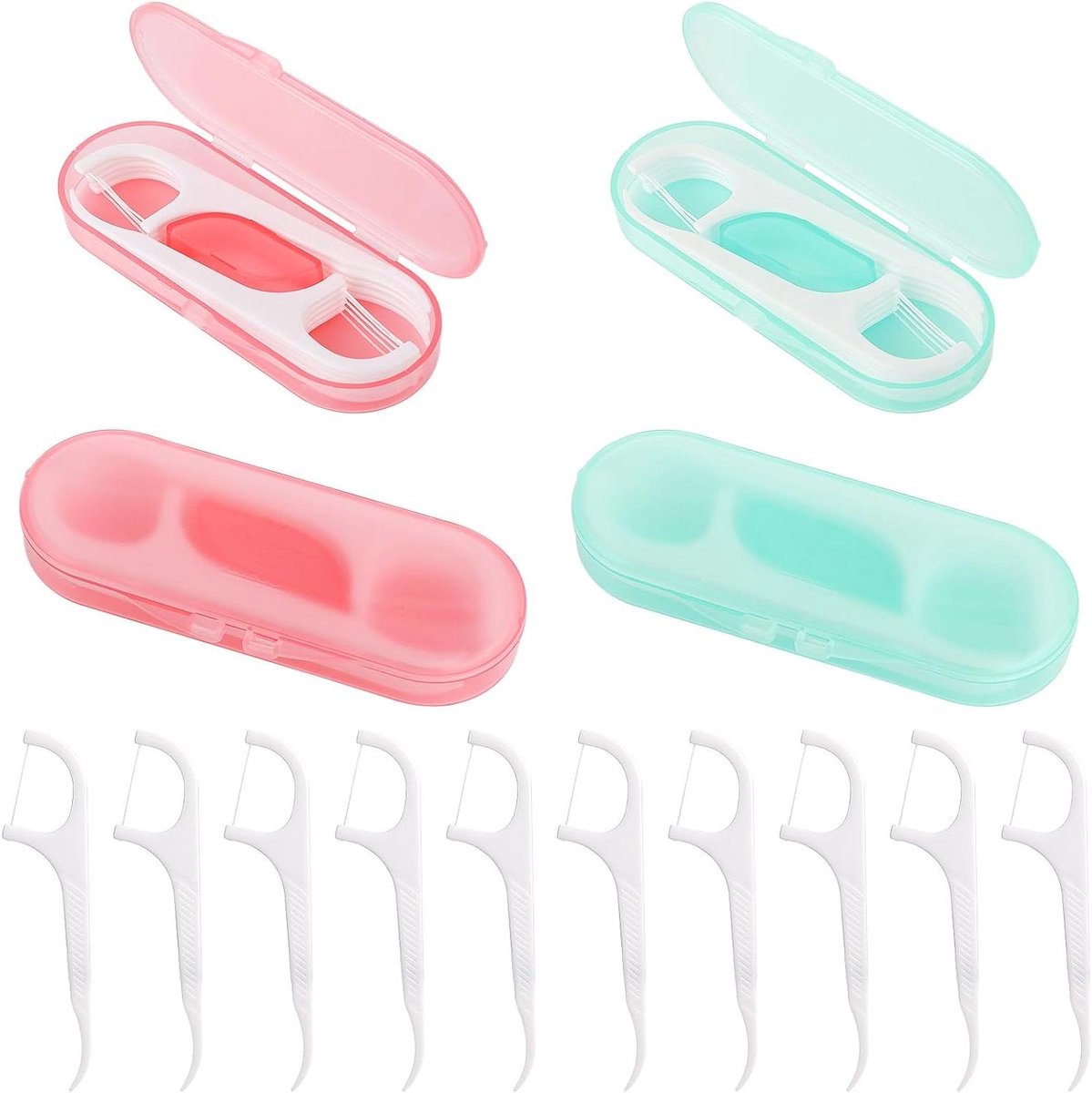 Tandzijdehouder - Draagbare Flosdispenser met Navulbare Floss Picks en Plectrums - Tandreiniging voor Gezinnen - Reis Floss Koffer - Organizer - Voor Vrouwen en Mannen